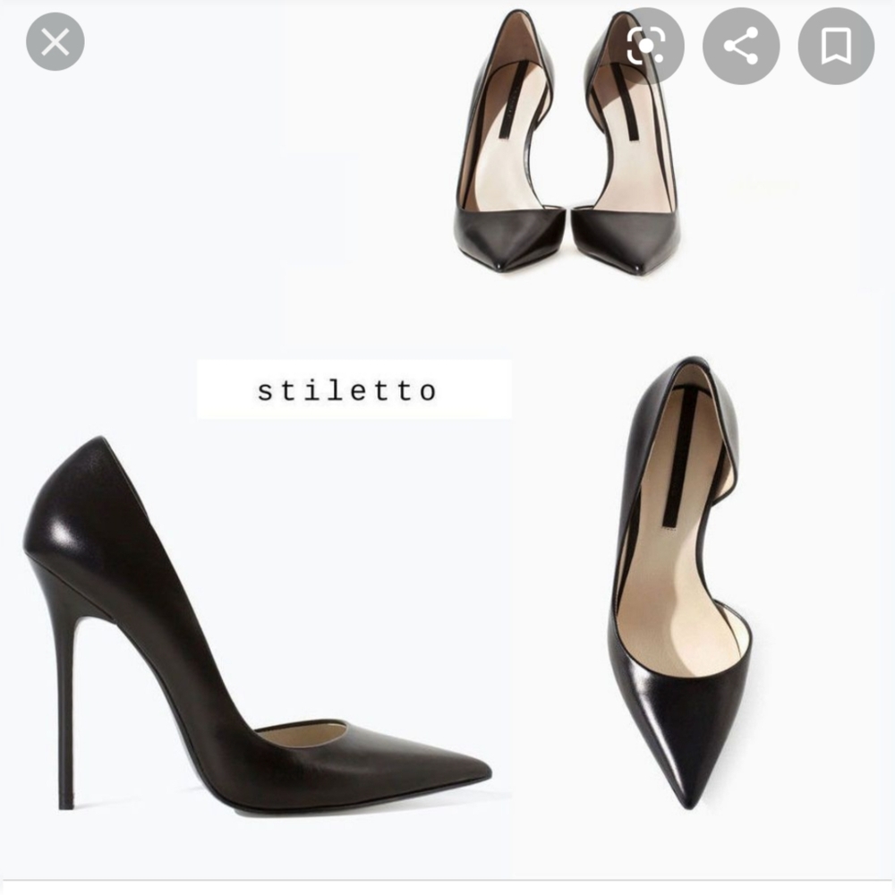 Zara leather court pump heels